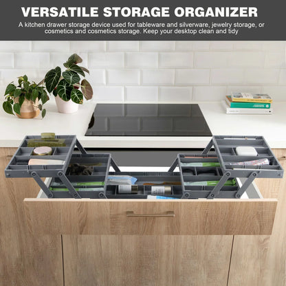 Expandable Drawer Organizer Adjustable Drawer Divider Storage Tray for Kitchen Office Bathroom