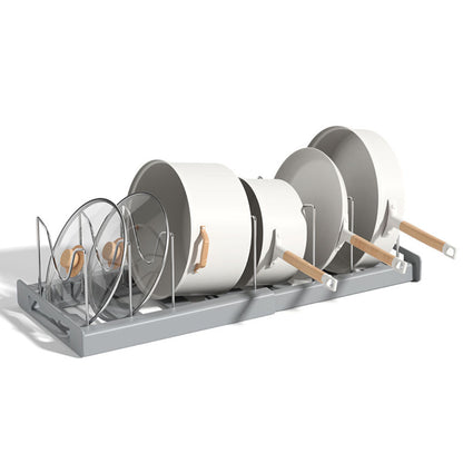 Expandable Pan and Lid Organiser for Neat and Space Saving Kitchen Storage