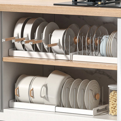 Expandable Pan and Lid Organiser for Neat and Space Saving Kitchen Storage