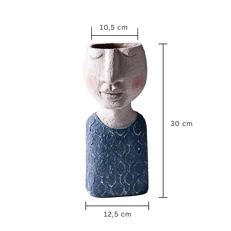 Face Planter Pot Handcrafted Resin Compact Decorative Indoor Plant Holder