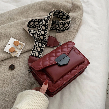 Fashion Shoulder Handbag with Wide Strap Large Capacity Everyday Crossbody Bag