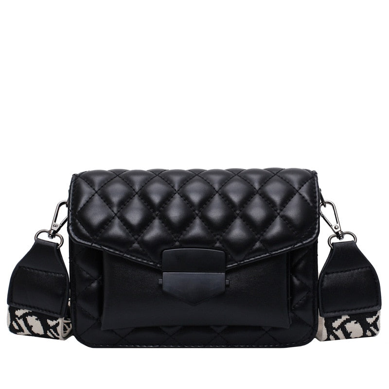 Fashion Shoulder Handbag with Wide Strap Large Capacity Everyday Crossbody Bag