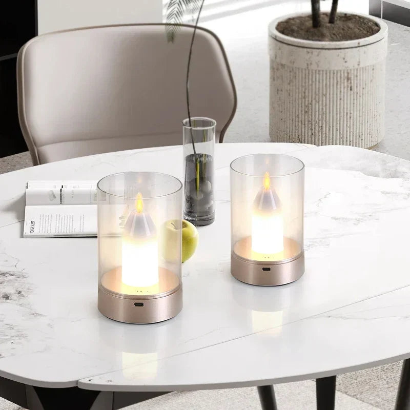 Floating Flame Effect Candle Lamp Touchless Sensor Modern Table Light