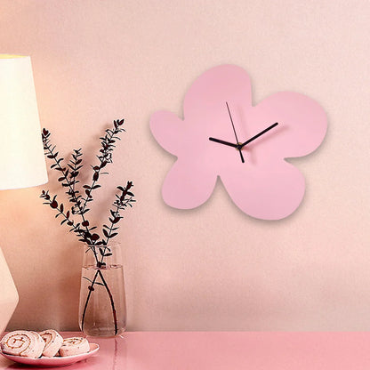 Floral Decorative Wall Clock Artistic Modern Home Decor Flower Design Elegant Wall Art Timepiece