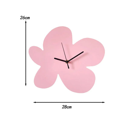 Floral Decorative Wall Clock Artistic Modern Home Decor Flower Design Elegant Wall Art Timepiece