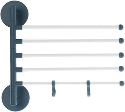 Foldable Rotating Wall Towel Rack Space-Saving Multi-Arm Drying Shelf