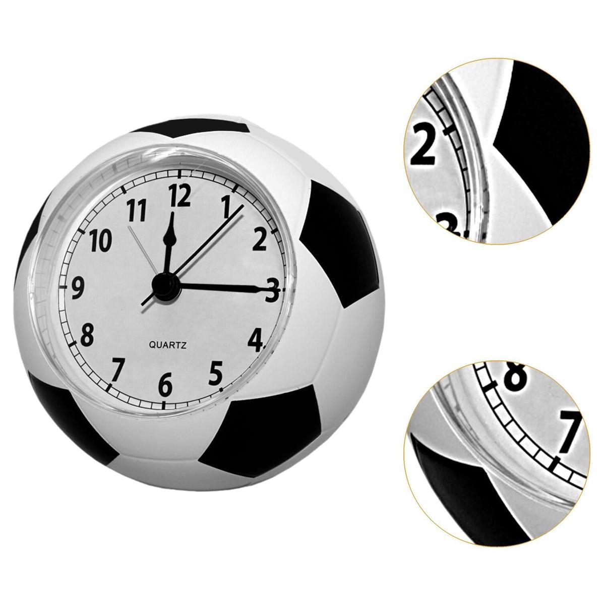 Football Inspired Analog Alarm Clock Sports Dial Display Compact Bedside Desk Clock