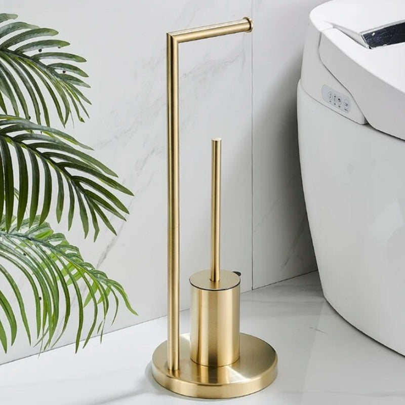 Freestanding Toilet Paper Holder with Toilet Brush Modern Bathroom Toilet Roll Holder Stand