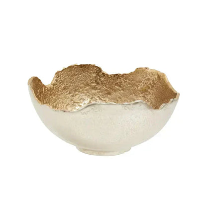 FusionBowl Creative Two-Tone Silver and Gold Abstract Decorative Bowl