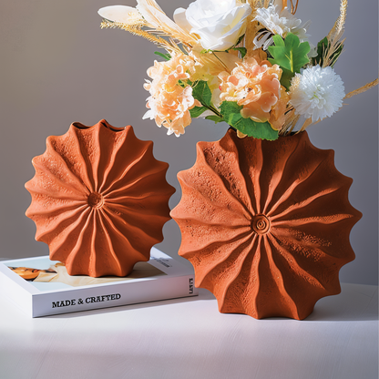 Geometric Pleated Vase Modern Decorative Flower Arrangement Home Accent