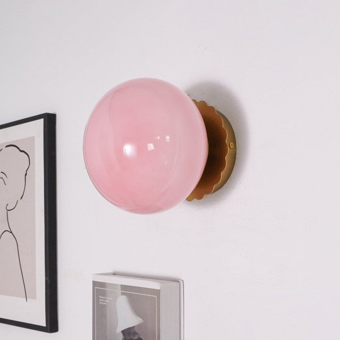Glass Globe Wall Light Modern Wall Sconce Decorative Indoor Wall Lamp for Living Room Bedroom