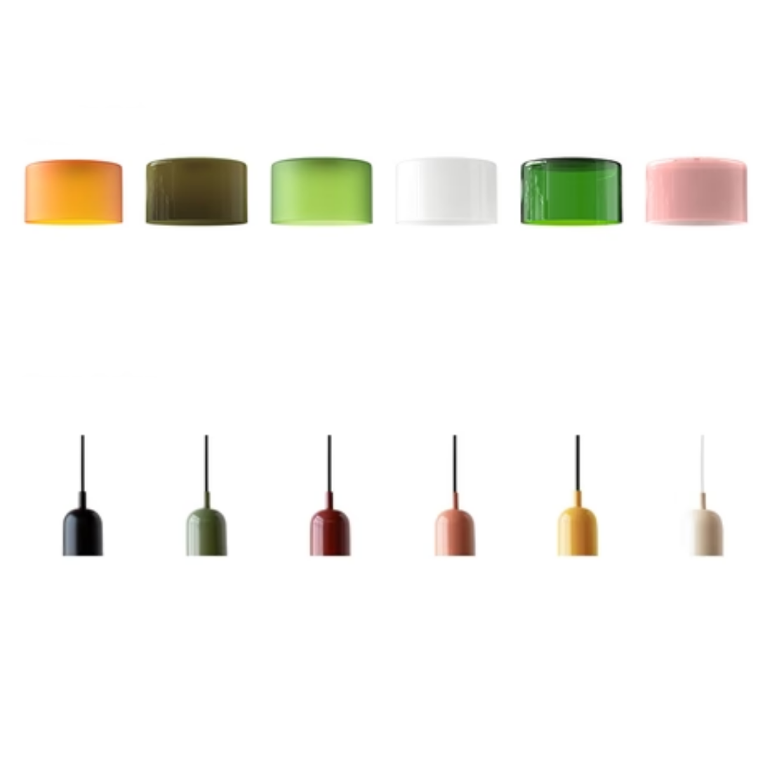 Glass Pendant Light Elegant Cylindrical Hanging Lamp for Cozy Living Spaces