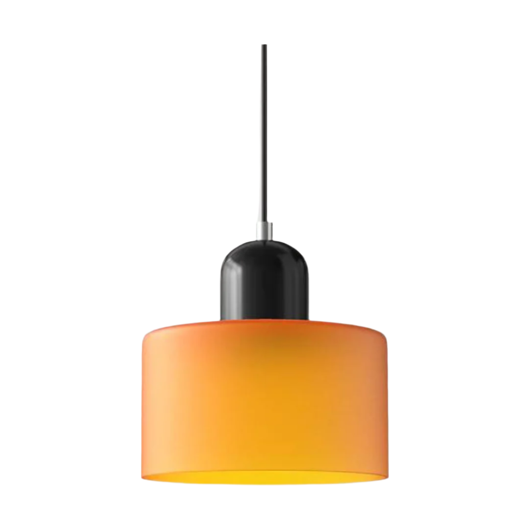 Glass Pendant Light Elegant Cylindrical Hanging Lamp for Cozy Living Spaces