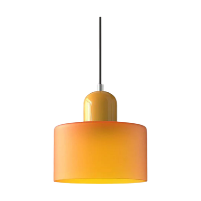Glass Pendant Light Elegant Cylindrical Hanging Lamp for Cozy Living Spaces