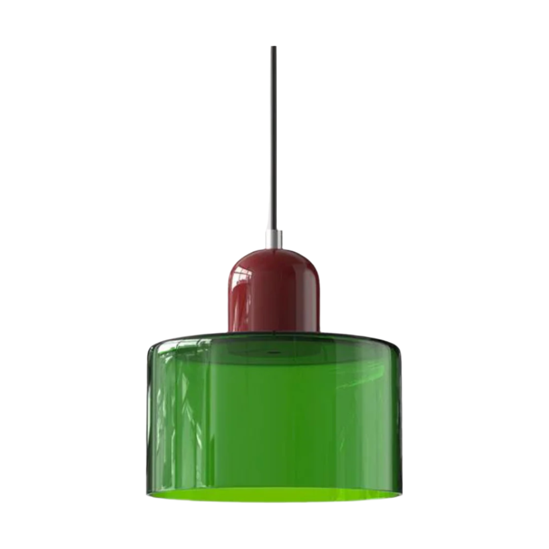 Glass Pendant Light Elegant Cylindrical Hanging Lamp for Cozy Living Spaces