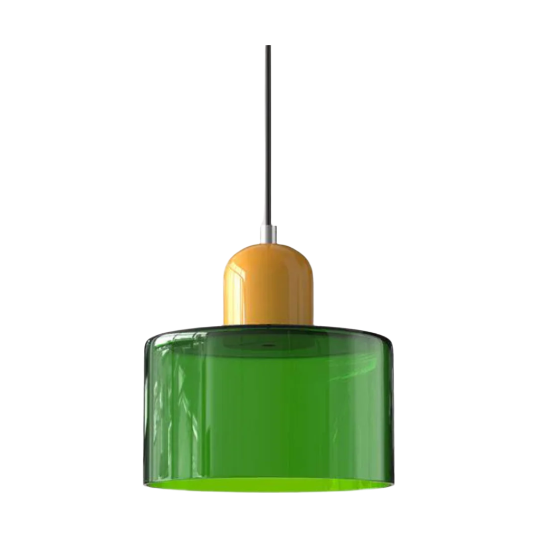 Glass Pendant Light Elegant Cylindrical Hanging Lamp for Cozy Living Spaces