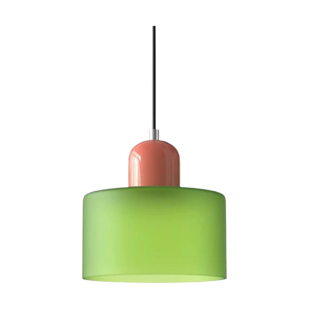 Glass Pendant Light Elegant Cylindrical Hanging Lamp for Cozy Living Spaces