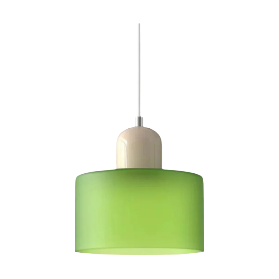 Glass Pendant Light Elegant Cylindrical Hanging Lamp for Cozy Living Spaces