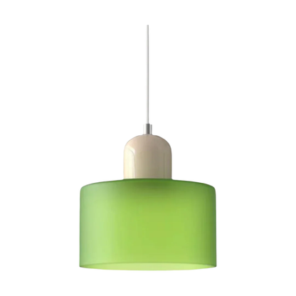 Glass Pendant Light Elegant Cylindrical Hanging Lamp for Cozy Living Spaces