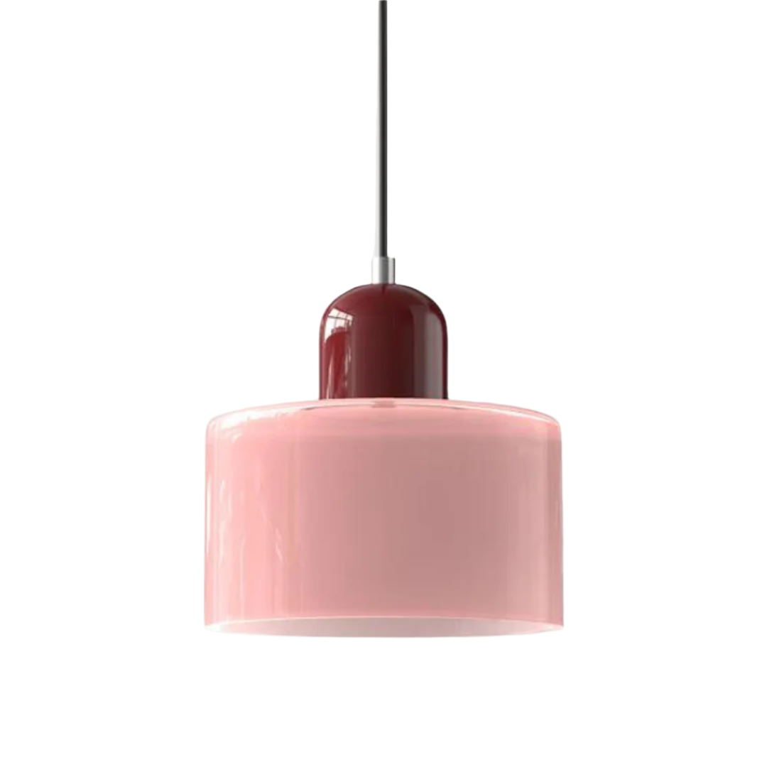 Glass Pendant Light Elegant Cylindrical Hanging Lamp for Cozy Living Spaces