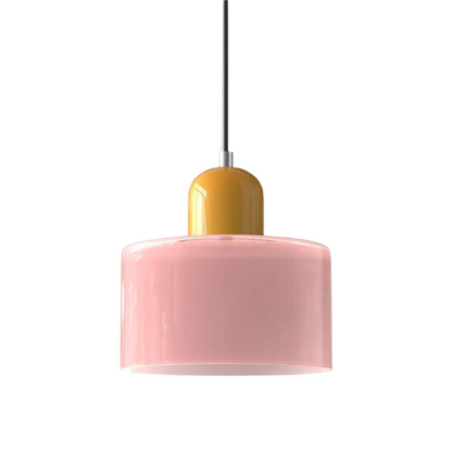 Glass Pendant Light Elegant Cylindrical Hanging Lamp for Cozy Living Spaces