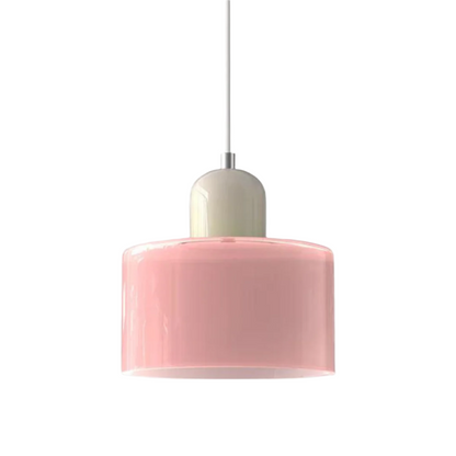 Glass Pendant Light Elegant Cylindrical Hanging Lamp for Cozy Living Spaces
