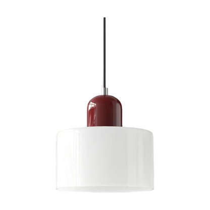 Glass Pendant Light Elegant Cylindrical Hanging Lamp for Cozy Living Spaces