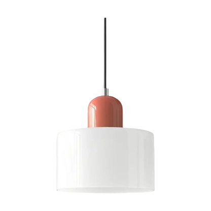 Glass Pendant Light Elegant Cylindrical Hanging Lamp for Cozy Living Spaces