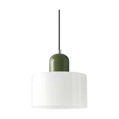 Glass Pendant Light Elegant Cylindrical Hanging Lamp for Cozy Living Spaces