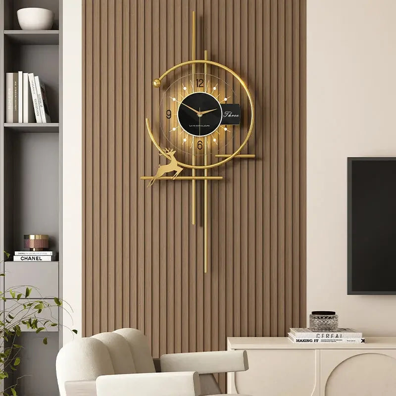 GlimmerClock - Modern Elegant Wall Clock with Gold Accent Design