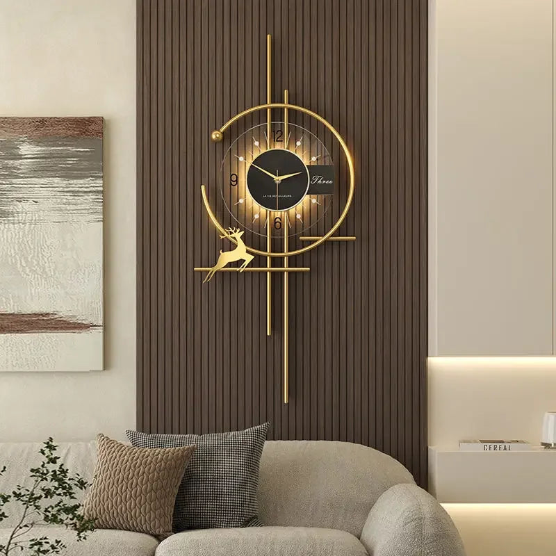 GlimmerClock - Modern Elegant Wall Clock with Gold Accent Design