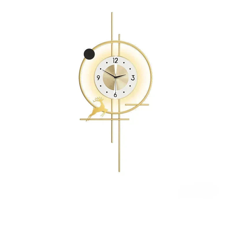GlimmerClock - Modern Elegant Wall Clock with Gold Accent Design