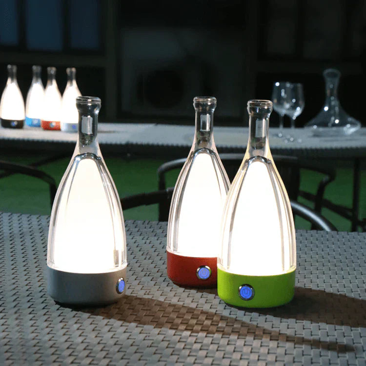 GlowBottle Elegant Bottle Lamp – Rechargeable LED Mood Light