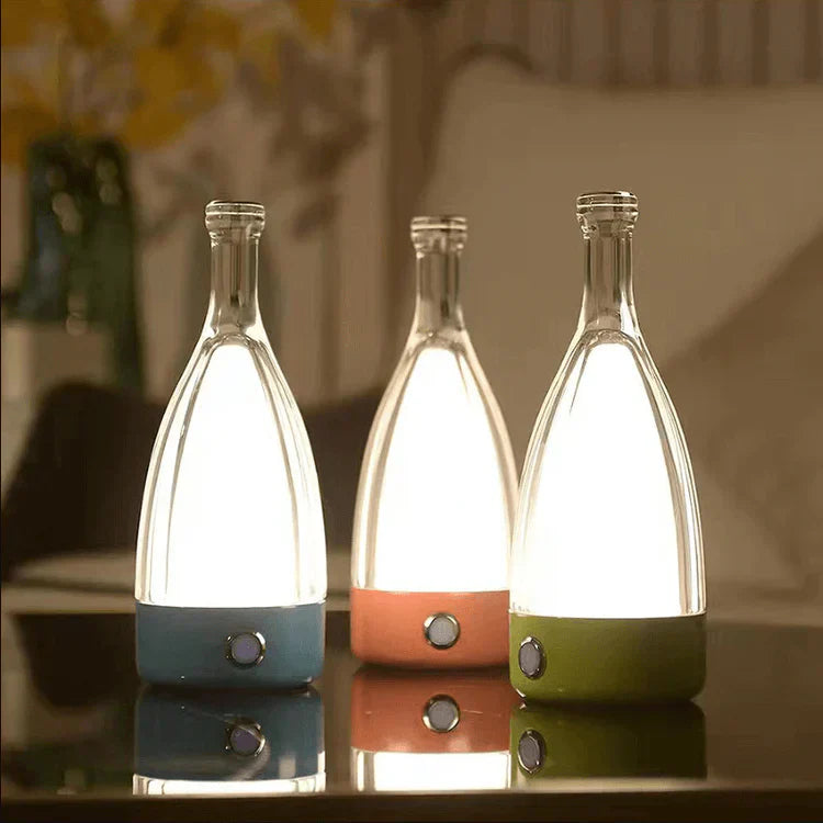 GlowBottle Elegant Bottle Lamp – Rechargeable LED Mood Light