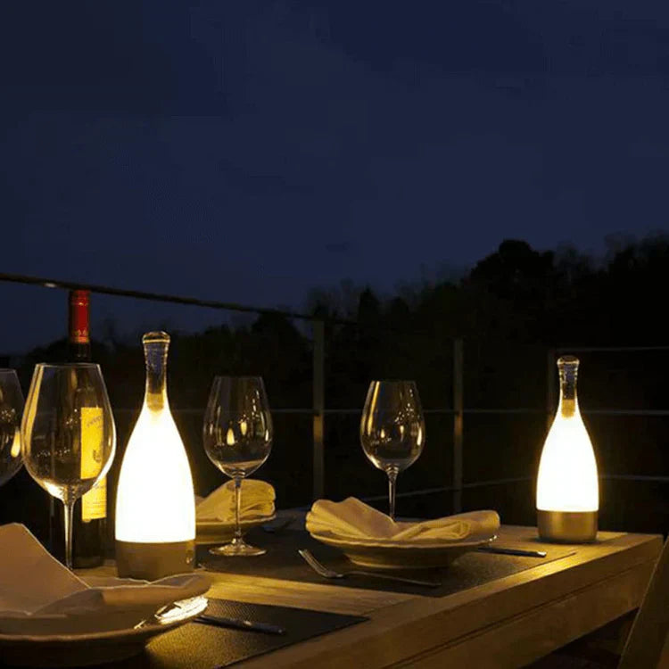 GlowBottle Elegant Bottle Lamp – Rechargeable LED Mood Light