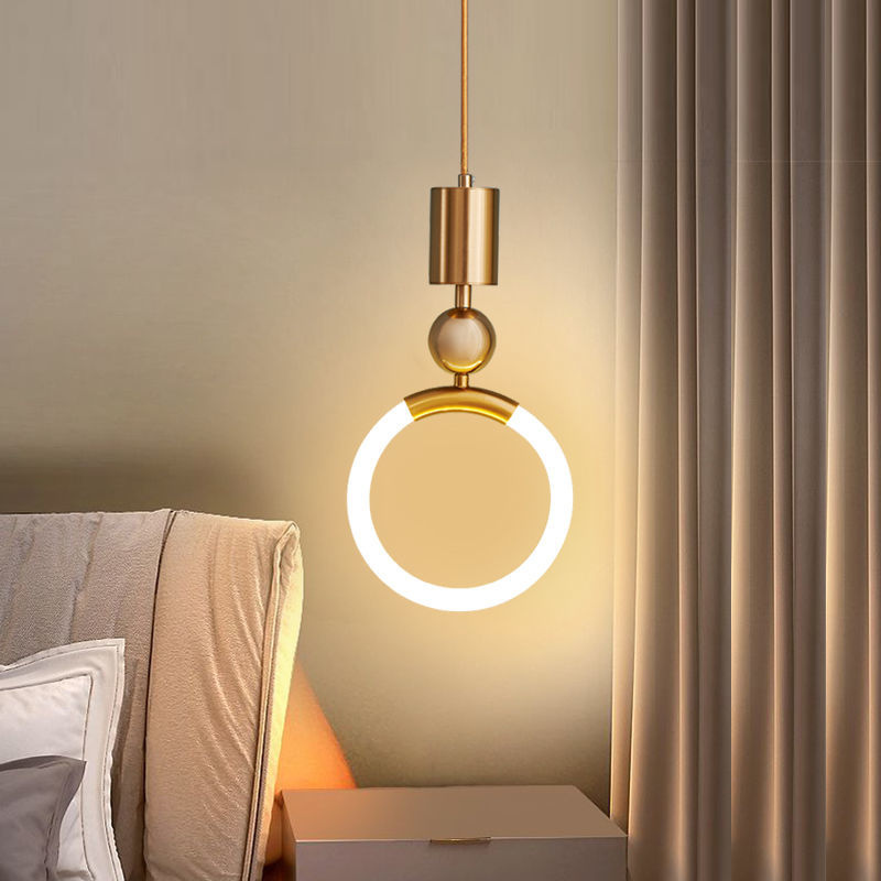 Gold Ring Ceiling Light Modern LED Pendant Minimalist Hanging Lamp