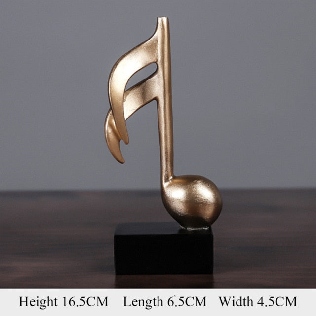 GoldenTune Elegant Gold Musical Notes Decorative Figurine