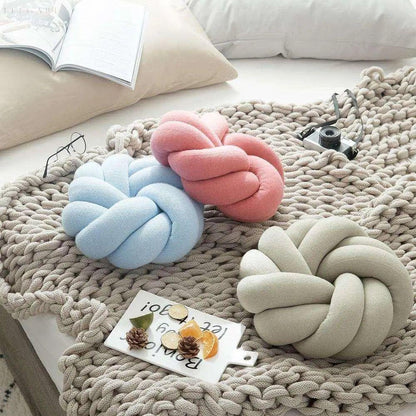 Hand Knotted Round Cushion Ergonomic Support Pillow Decorative Memory Foam Seat Cushion