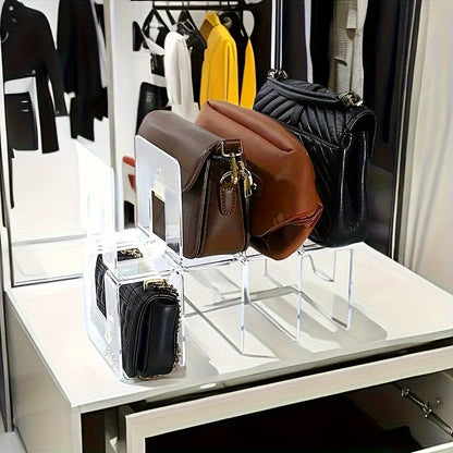 Handbag Storage Organizer Three Compartment ABS Plastic Shelf