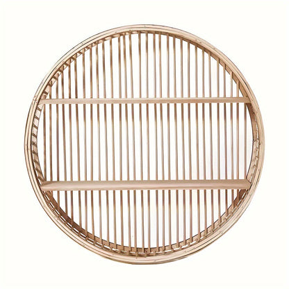 Handcrafted Bamboo Wall Shelf Unique Round Design for Stylish Storage
