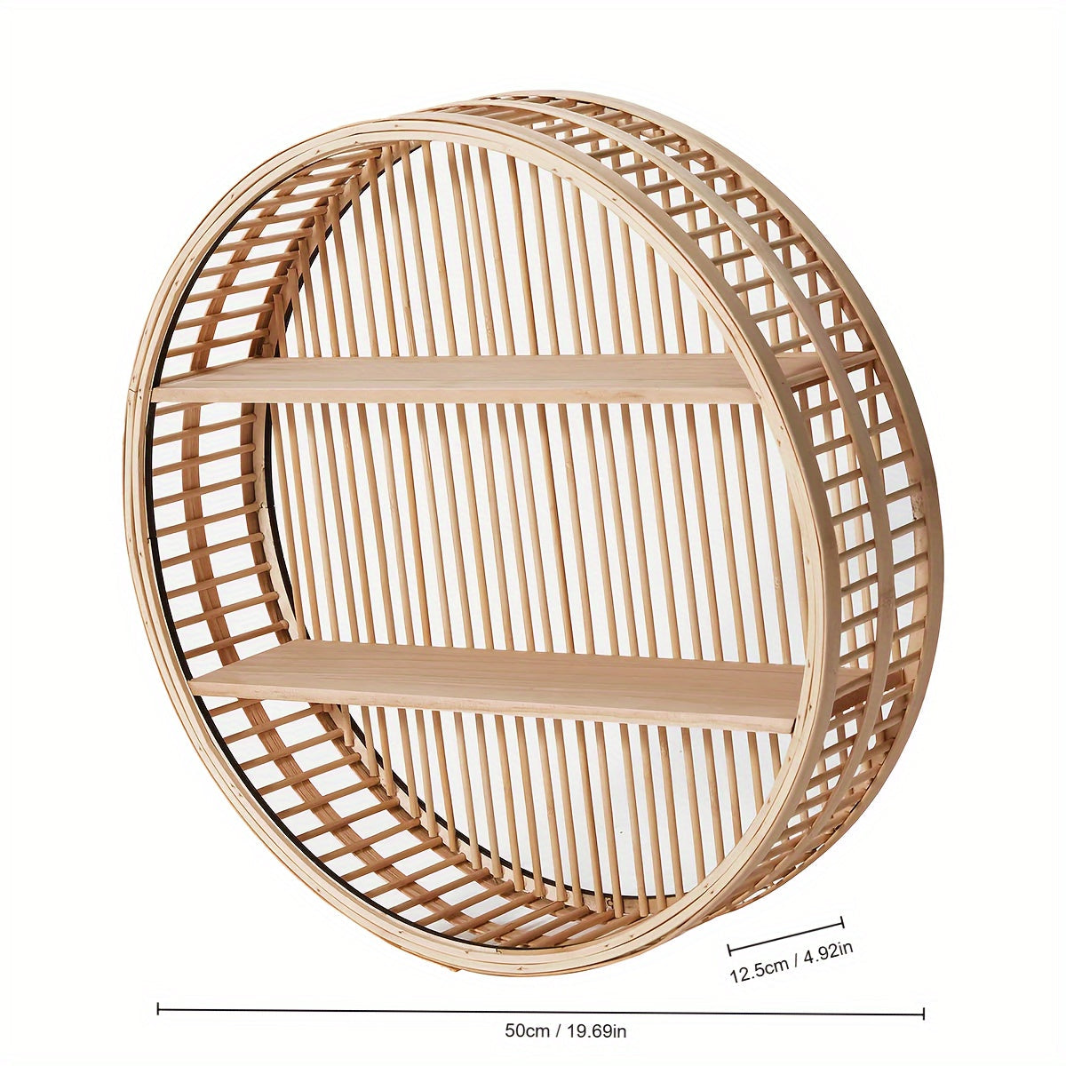 Handcrafted Bamboo Wall Shelf Unique Round Design for Stylish Storage