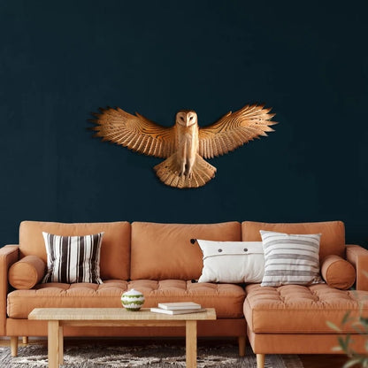 Handcrafted Barn Owl Wall Sculpture – Hand-Painted, Durable, UV-Protected