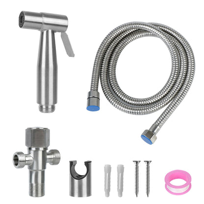 Handheld Bidet Spray Stainless Steel Adjustable Water Pressure Bathroom Hygiene Cleaner