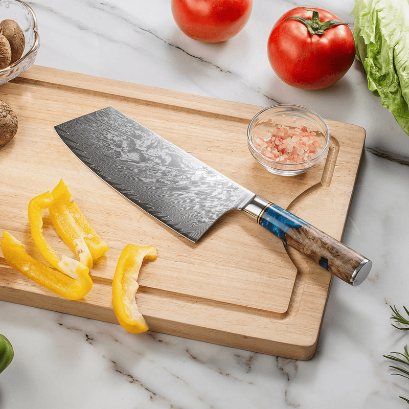Handmade Damascus Full Tang Meat Cleaver Knife for Precision Cutting