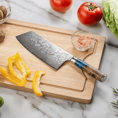 Handmade Damascus Full Tang Meat Cleaver Knife for Precision Cutting