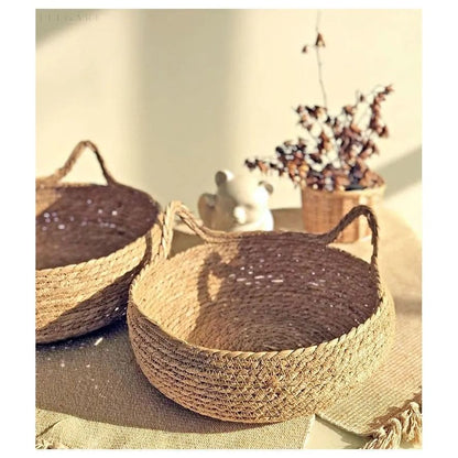 Handwoven Cat Basket Bed with Plush Cushion Comfortable Cozy Cat Sleeping Nest