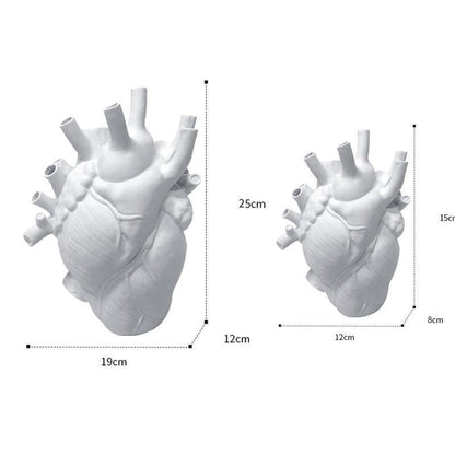 Heart Anatomy Vase Resin Decorative Sculpture Artistic Accent