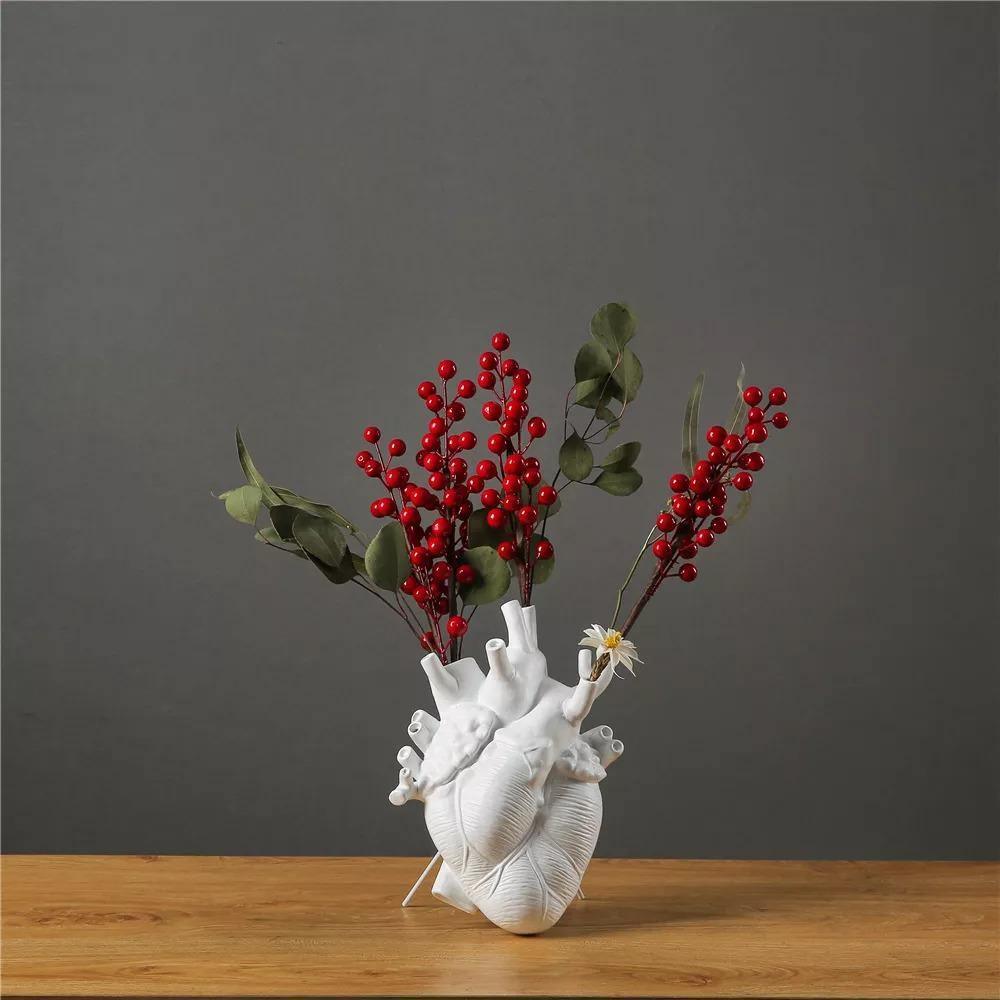 Heart Anatomy Vase Resin Decorative Sculpture Artistic Accent