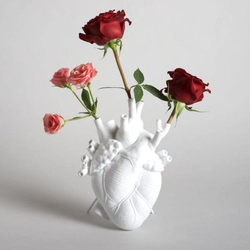 Heart Shaped Decorative Vase Sculptural Modern Home Accent