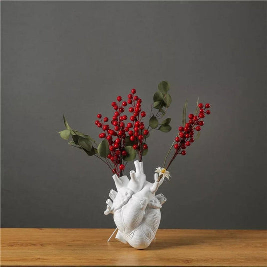 Heart Shaped Decorative Vase Sculptural Modern Home Accent